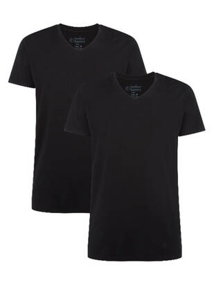 BAMBOO BASICS T-Shirt V-Neck schwarz
